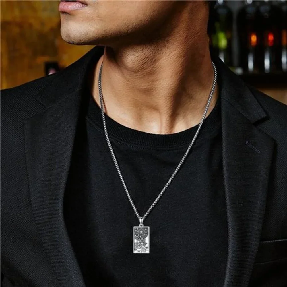 Tarot Card Necklace 925 Sterling Silver Skeleton Necklace The Sun Moon